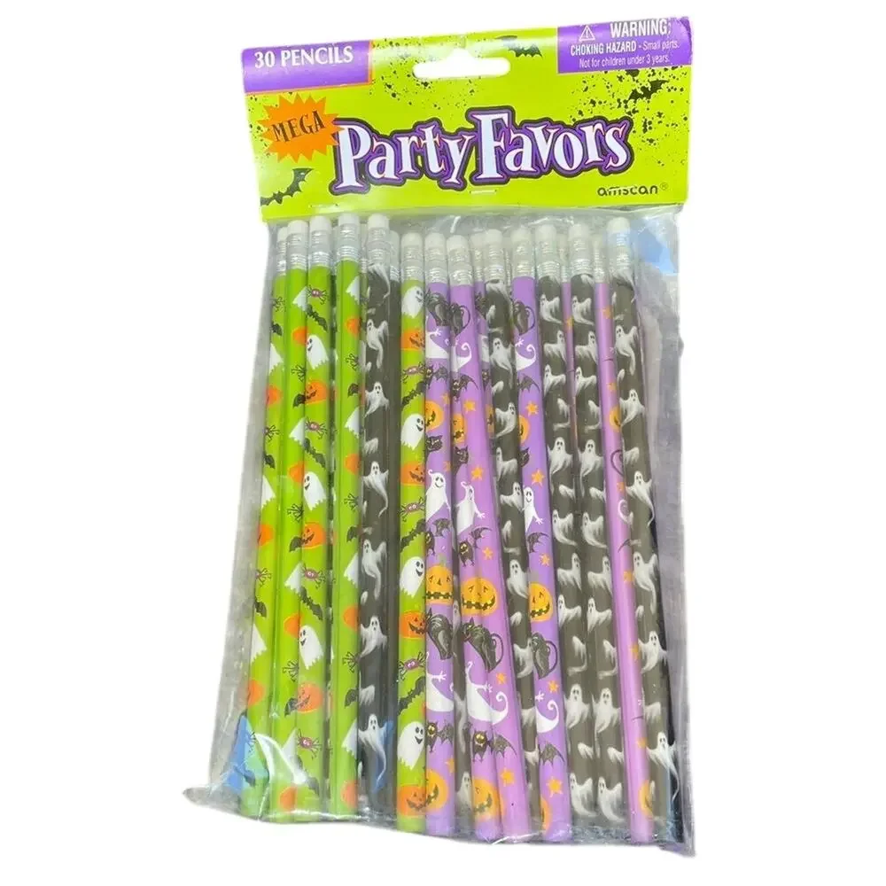 Vintage Halloween Pencils Pack of 30 NOS Sealed Party Favor Collectible Amscan